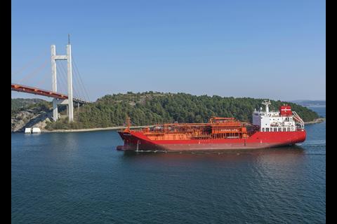 The project builds on an earlier EU-funded project focused on optimising the operation of auxiliary engines aboard J. Lauritzen’s gas carrier fleet, such as the 9,108cbm ethylene carrier Stella Kosan (pictured). (Picture courtesy of J. Lauritzen)